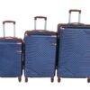 Luggage Set-Durable, Lightweight, Spinner Wheels, Telescoping Handle - 3-Piece - Navy