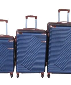 Luggage Set-Durable, Lightweight, Spinner Wheels, Telescoping Handle - 3-Piece - Navy