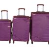 Luggage Set-Durable, Lightweight, Spinner Wheels, Telescoping Handle - 3-Piece - Purple