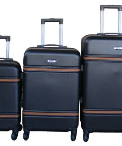 Luggage Set-Small, Medium&Large-Black Brown Accents, Wheels, Built-In Locks