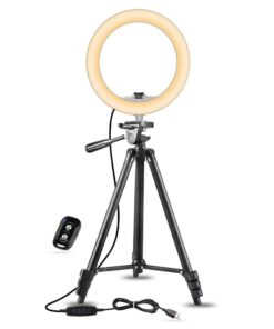 Lumina 10" Selfie Ring Light With Adjustable Tripod And Remote