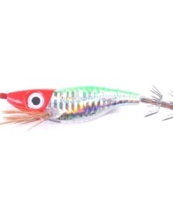 Luminous Horizontal Shrimp Squid Hook Bionic Bait 2 pcs - Silver, Green