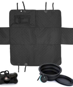 LUNA Life Premium Back Seat Car Cover with Water Bowl & Poo bags Kit.