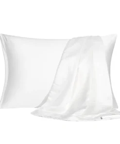 Luscious Dutchess Satin Pillow Cases Twin Pack - White