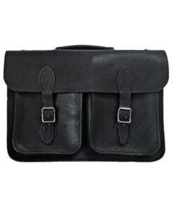 Luvsa 37-052D Full Grain Veg Tanned Leather Double Pocket Messenger Bag