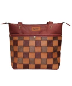 Luvsa LS-AL2303 Full Grain Diesel Leather Shoulder Bag with Floral Interior