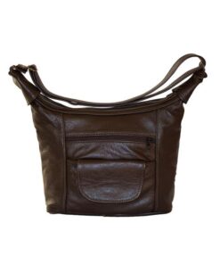 Luvsa LS-AR301 Full Grain Genuine Leather Tote Hand & Shoulder Bag - Coffee