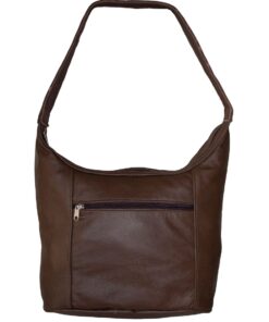 Luvsa LS-AR306 Full Grain Genuine Leather Shoulder Bag - Brown