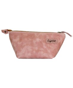 Luvsa LS-BS2202 Full Grain Genuine Leather Cosmetic Bag - Pink