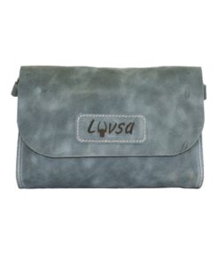 Luvsa LS-BS2203 Full Grain Genuine Leather Mini Shoulder Sling Bag - Blue