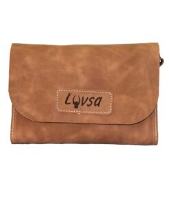 Luvsa LS-BS2203 Full Grain Genuine Leather Mini Shoulder Sling Bag - Brown