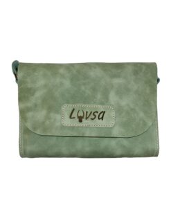 Luvsa LS-BS2203 Full Grain Genuine Leather Mini Shoulder Sling Bag - Green