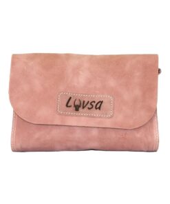 Luvsa LS-BS2203 Full Grain Genuine Leather Mini Shoulder Sling Bag - Pink