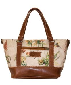 Luvsa LS-BS2211 Canvas Shoulder Bag & Genuine Leather Detail - Bird