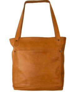Luvsa LS-HB801 Full Grain Aniline Leather Shopper Bag - Tan