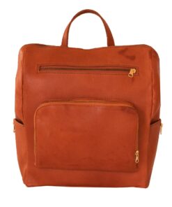 Luvsa LS-HO402 Full Grain Genuine Leather Fashion Backpack- Brown