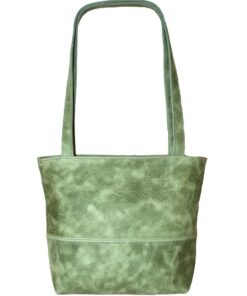 Luvsa LS-LB213 Full Grain Genuine Leather Shopper Bag- Green