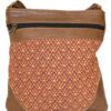 Luvsa LS-SEN01 Shweshwe Fabric & Genuine Leather Ladies Sling Bag - Orange