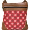 Luvsa LS-SEN01 Shweshwe Fabric & Genuine Leather Ladies Sling Bag - Red