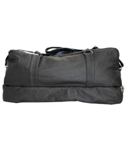 Luvsa LS-SEN11 Vintage Full Grain Genuine Leather 48L Travel Duffel Bag - Black