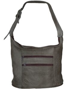 Luvsa LS-TJ106 Classic Genuine Leather Shoulder Bag - Grey