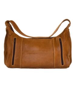 Luvsa LS-TJ109 Genuine Leather Ladies Bowling Hand & Shoulder Bag - Tan
