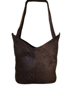 Luvsa LS-TJ113 Unique & Stylish Genuine Leather Hobo Handbag - Brown
