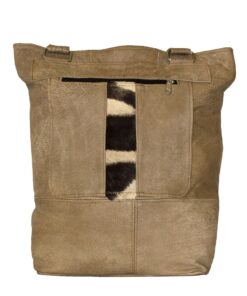 Luvsa LS-TJ123 Genuine Leather Shoulder Bag with Front Nguni Leather Design