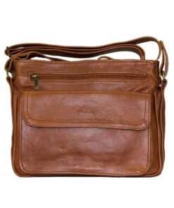 Luvsa LS-TJ127 Unisex Genuine Leather Shoulder Bag - Brown