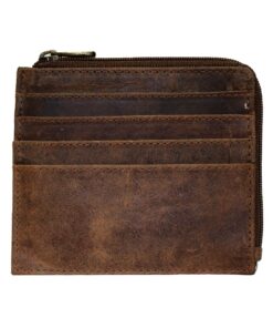 Luvsa LV-1312 Full Grain Genuine Leather Men's Slim Card Holder Wallet - Brown