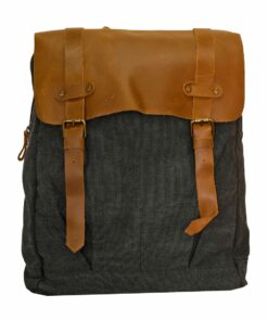 Luvsa SLU-005 Vintage Canvas & Genuine Leather 13 Inch Laptop Backpack