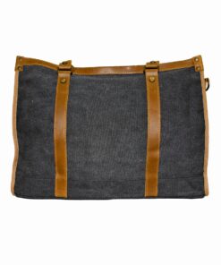Luvsa SLU-037 Vintage Canvas & Genuine Leather Two-Tone Tote Laptop Bag