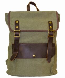 Luvsa SLU-9016 Vintage Canvas & Genuine Leather 15 Inch Laptop Backpack