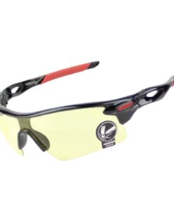 Lux Accessories Polarized Sunglasses (UV400) - Unisex - Night Vision - Black-Red - Yellow