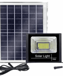 LUXN 200W LED Solar Flood Light & Solar Panel - Black