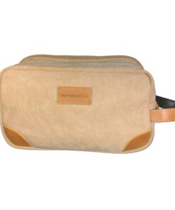 Luxurious Leather and Canvas Toiletry Bag