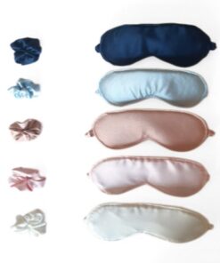 Luxurious Silk Sleeping Masks With Matching Scrunchies - Set of 5 - Set of 5 - plain