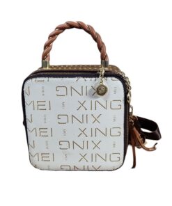 Luxury Clutch Bag for Women- White & Brown