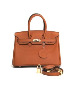 Luxury Ladies Tote Design Leather Handbag with Gold Locket Bir30