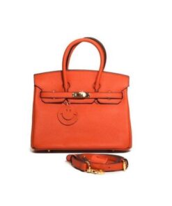 Luxury Ladies Tote Design Leather Handbag with Gold Locket Bir30 - Sunset