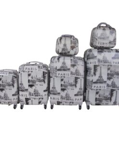 Luxury PC Travel Luggage 6 Piece - Pink - Black