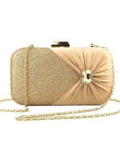 Luxury Women Evening Bag Wedding Evening Party Handbag - Gold