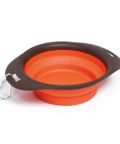 M-Pets Foldable Travel Dog Bowl Orange - Large