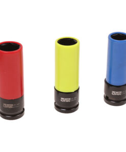 MAC AFRIC 1/2" IN Drive 3 PCS Impact Socket Set with Plastic Sleeves