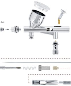 MAC AFRIC High Precision Detail Control Dual-Action Gravity Feed Professional Airbrush