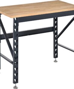 MAC AFRIC Work Table with Adjustable Footpads and Large Solid Wood Tabletop