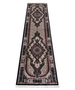 Machine Woven Tabriz Navy & Beige Runner - 300 x 80 cm
