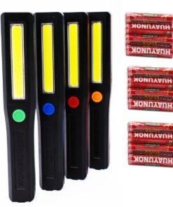 Magnetic Cob Light 4 Pack Including 12 Batteries Bundle