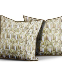 Maidenhair Fern Ochre Linen Scatter Cushion Set of 2 (Inner included) 50cm