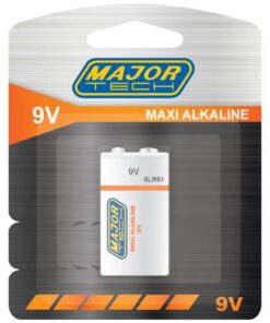 Major Tech - 6LR61-BP1 9V Maxi Alkaline Battery (Box of 12 Batteries)